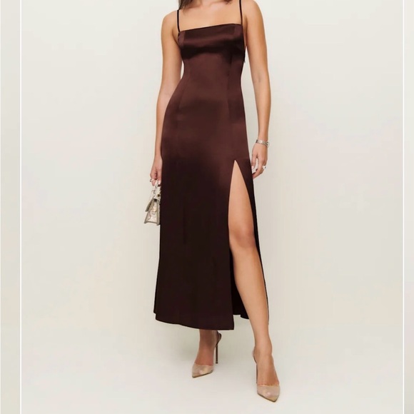 NWT Melina 100% Silk Dress - Mahogany - Picture 2 of 3